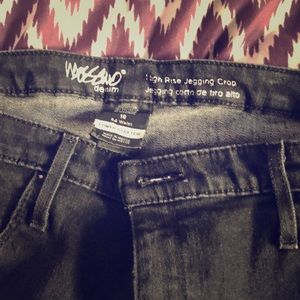 Black denim jeggings